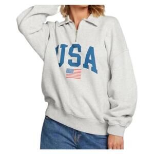 Chaser USA Half-Zip Sweatshirt with Flag Graphic
